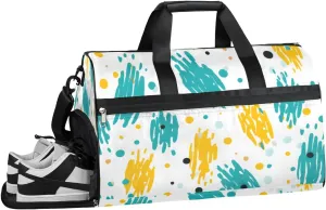 Sport Gym Bag for Women Men with Shoes Compartment & Wet Pocket, Travel Duffel Bag Sport Gym Tote Bags Swimming Yoga Ballet Weekend Overnight Bag Carry on Bag for Airplane (Pineapples 12)