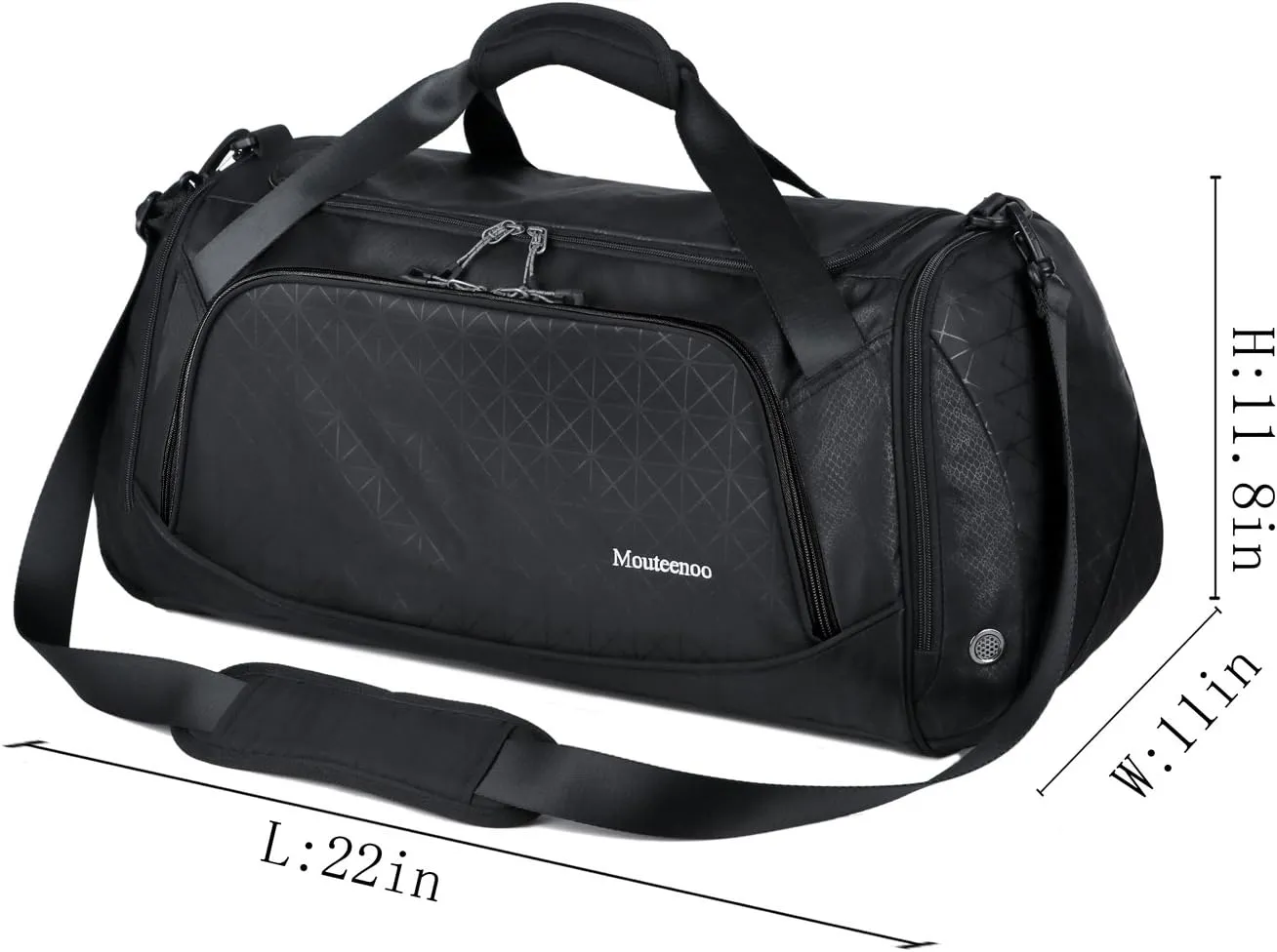 Sports Travel Duffel Gym Bag for Men Women with Shoes Compartment - Mouteenoo