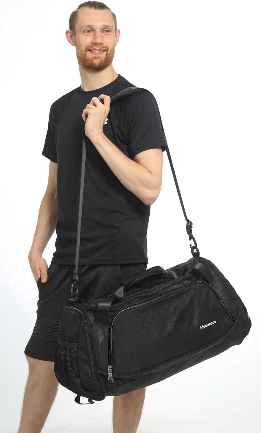 Sports Travel Duffel Gym Bag for Men Women with Shoes Compartment - Mouteenoo