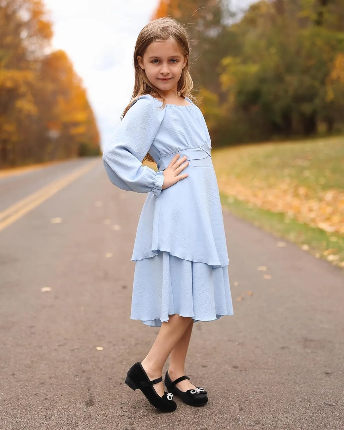 Stelle Girls Dress Shoes Flower Girls Wedding Party Low Heels with Bow for Toddler and Kids