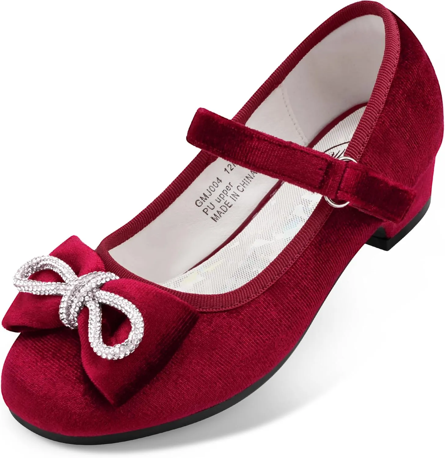 Stelle Girls Dress Shoes Flower Girls Wedding Party Low Heels with Bow for Toddler and Kids