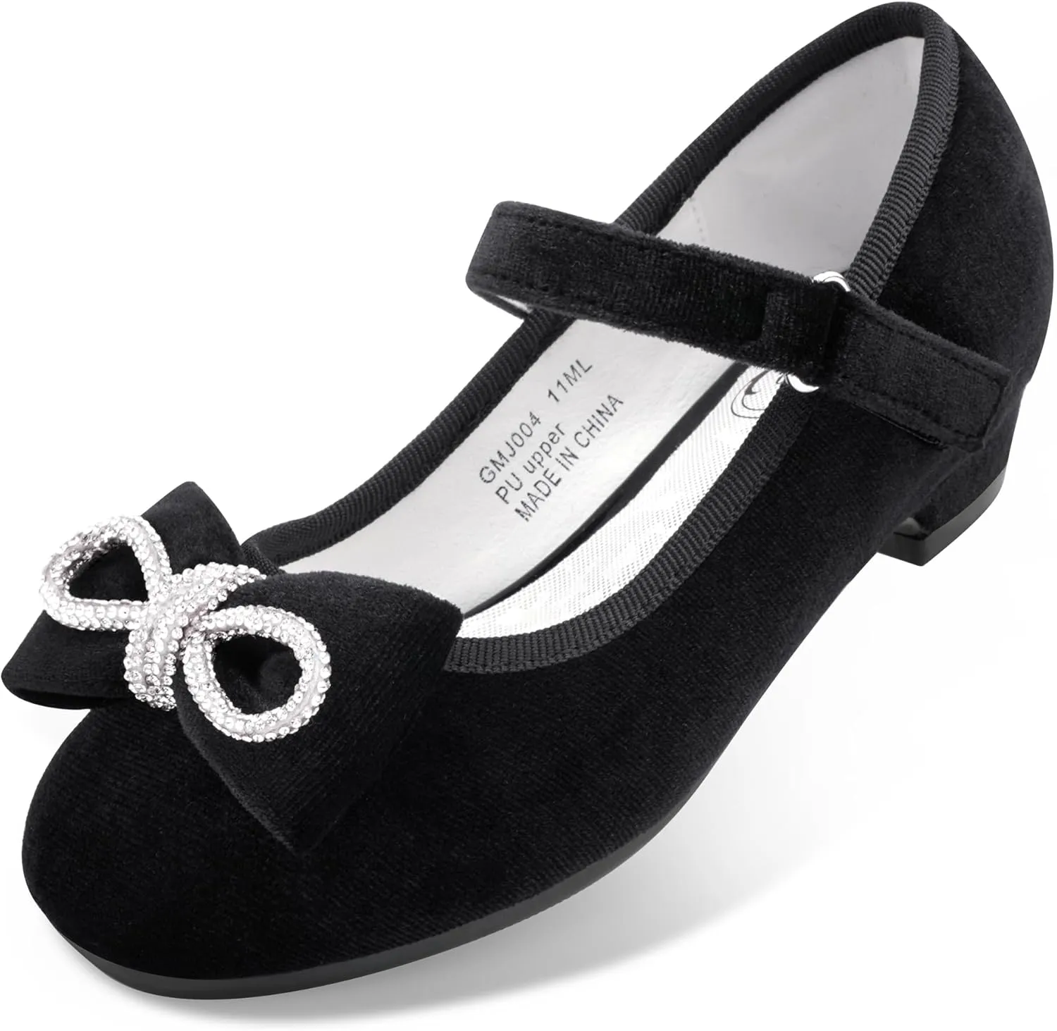 Stelle Girls Dress Shoes Flower Girls Wedding Party Low Heels with Bow for Toddler and Kids
