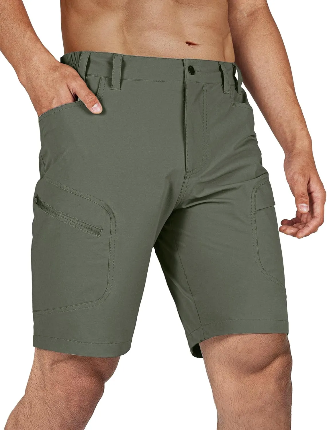 Stlight Men's Hiking Cargo Shorts Quick Dry Lightweight Tactical Shorts with Multi Pocket for Camping Fishing Golf