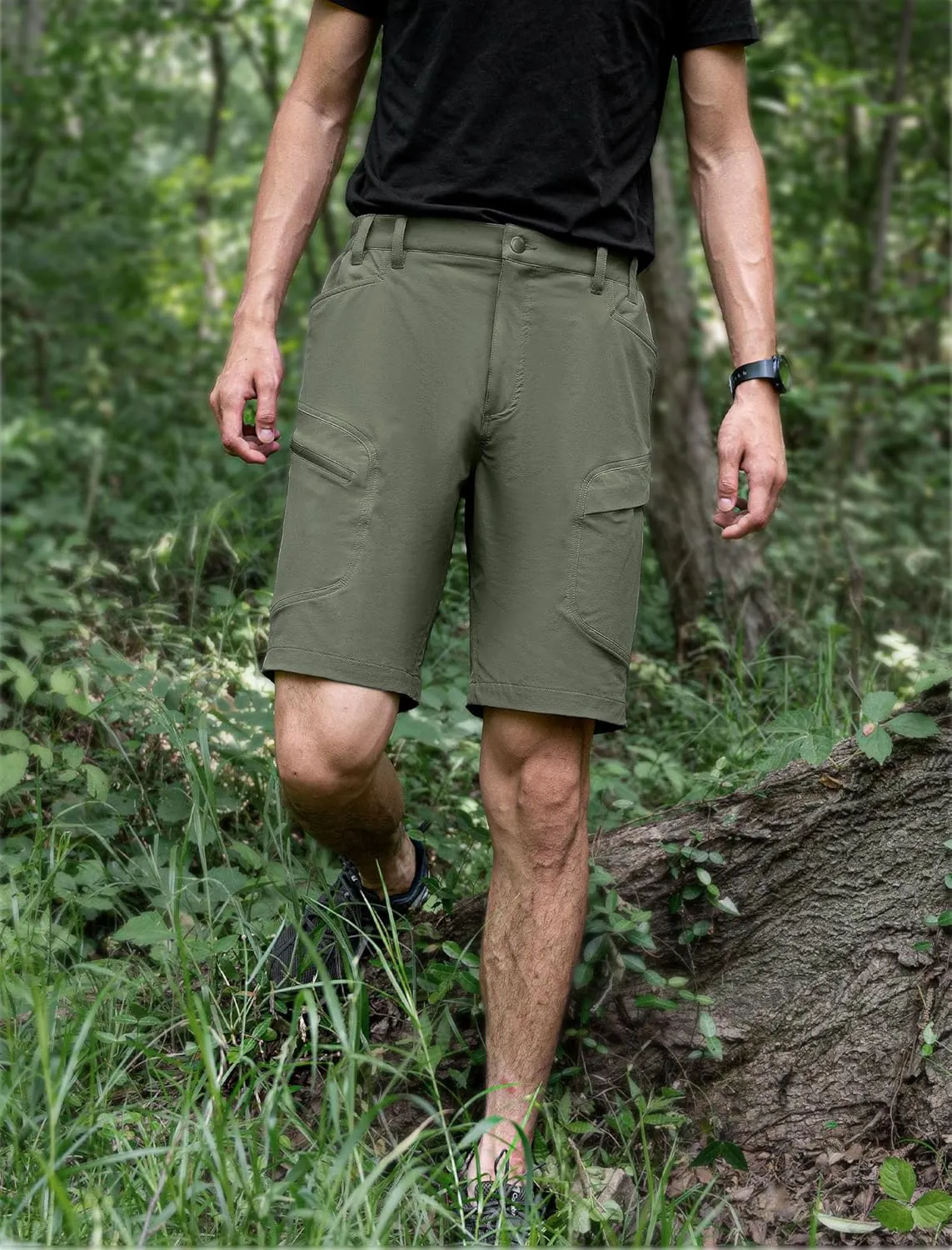 Stlight Men's Hiking Cargo Shorts Quick Dry Lightweight Tactical Shorts with Multi Pocket for Camping Fishing Golf