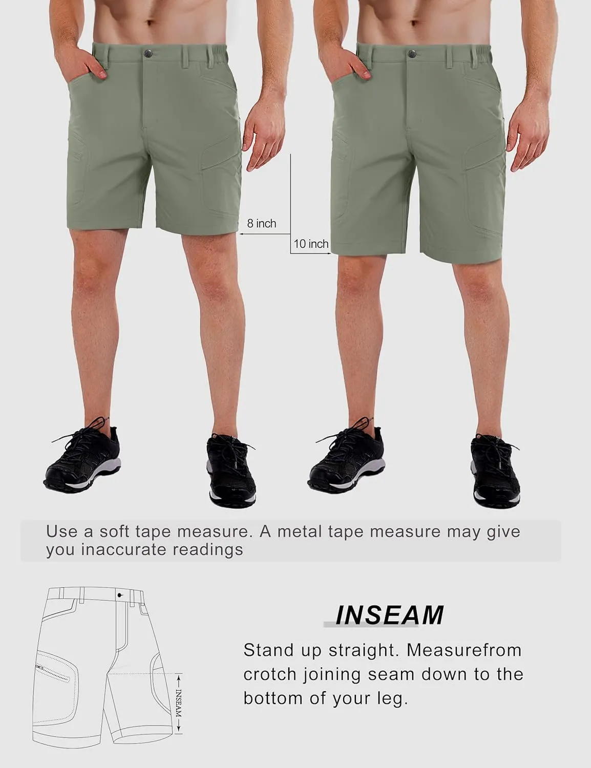 Stlight Men's Hiking Cargo Shorts Quick Dry Lightweight Tactical Shorts with Multi Pocket for Camping Fishing Golf