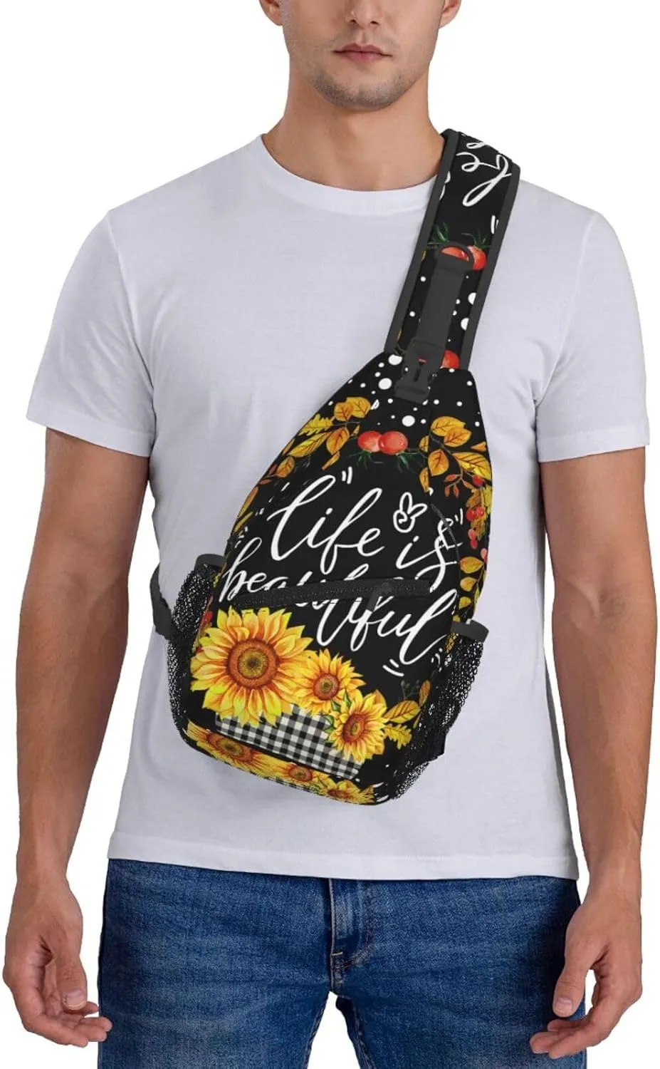 Sunflower Chest Bags Crossbody Sling Bag Shoulder Bag Travel Hiking Daypack For Men Women