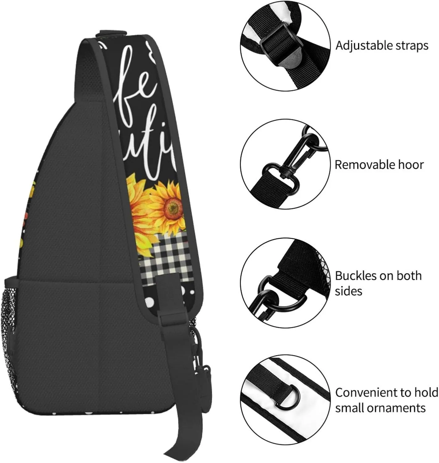 Sunflower Chest Bags Crossbody Sling Bag Shoulder Bag Travel Hiking Daypack For Men Women