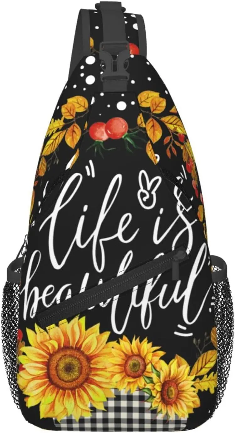 Sunflower Chest Bags Crossbody Sling Bag Shoulder Bag Travel Hiking Daypack For Men Women
