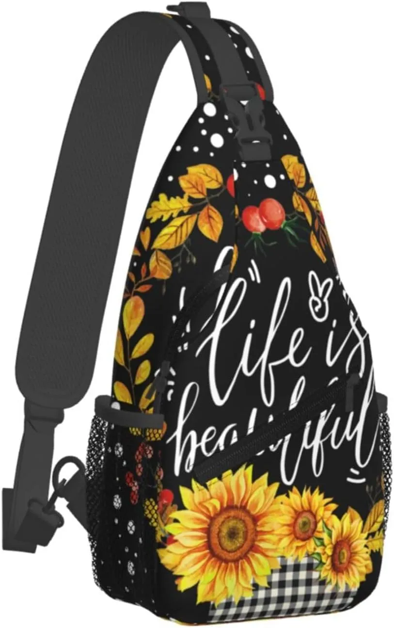 Sunflower Chest Bags Crossbody Sling Bag Shoulder Bag Travel Hiking Daypack For Men Women