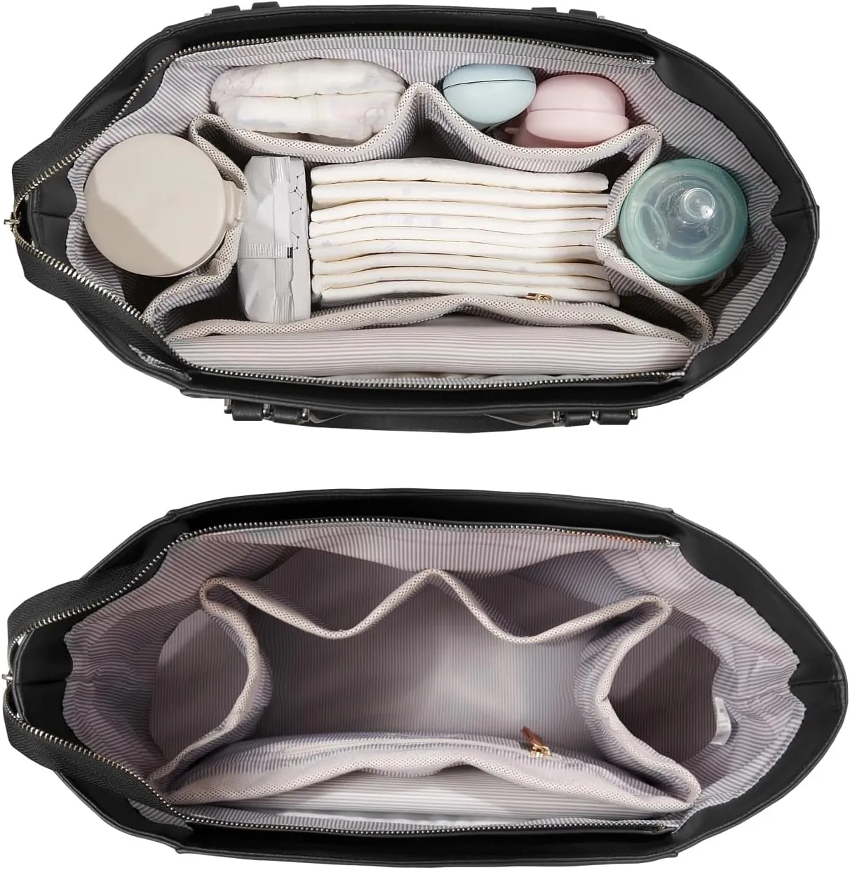 SUNVENO Diaper Bag Tote, Large Capacity Baby Bag for Mommy with Changing Pad