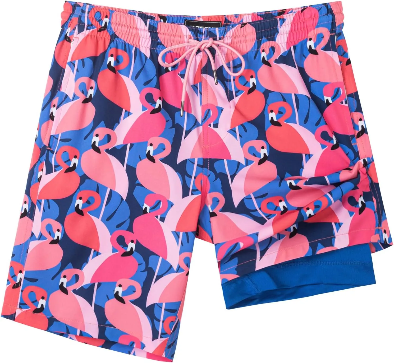 SURF CUZ 9" Mens Swim Trunks with Compression Liner Swimming Shorts 2 in 1 Stretch Quick Dry Zipper Pockets