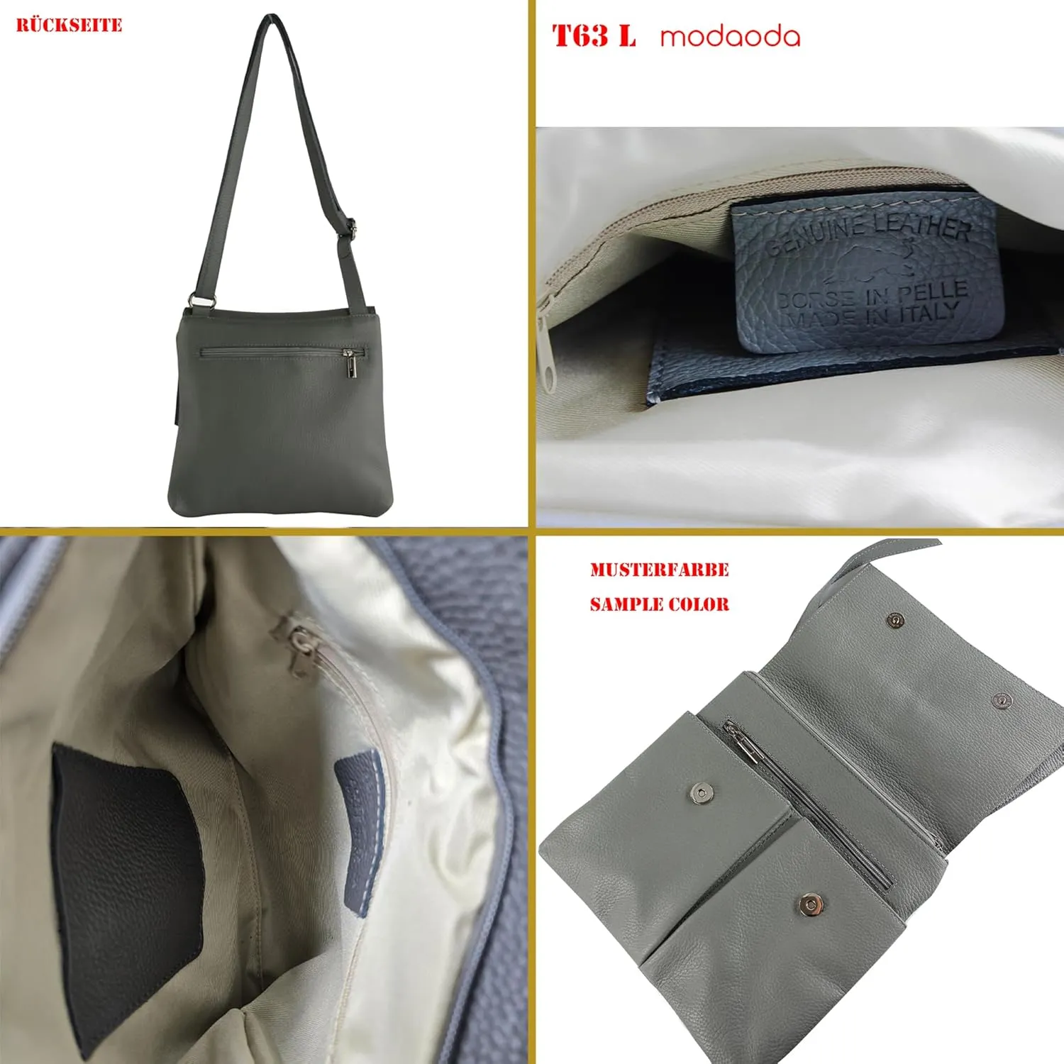 T63LEDER - Women's leather shoulder bag