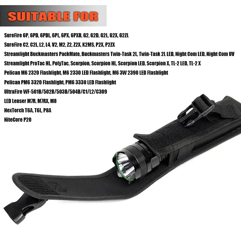 Tactical Molle Flashligtht Holster Military LED Torch Light Carry Bag Outdoor EDC Tools Waist Pack Hunting Camping Small Pocket