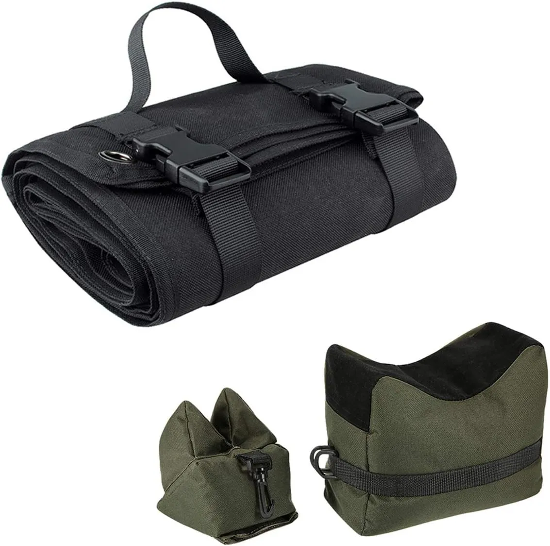 Tactical Shooting Gun Mat Outdoor Professional Waterproof Non-Slip Shooting Mat Firearm Shooting Bag Rifle Rest Bag Shooting with Front and Rear Support Sandbags