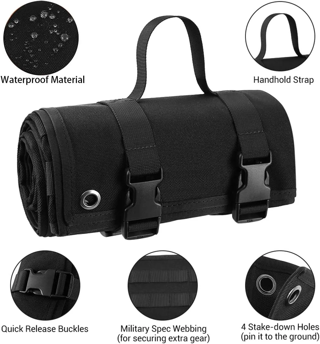 Tactical Shooting Gun Mat Outdoor Professional Waterproof Non-Slip Shooting Mat Firearm Shooting Bag Rifle Rest Bag Shooting with Front and Rear Support Sandbags