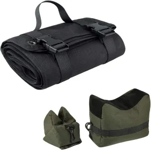 Tactical Shooting Gun Mat Outdoor Professional Waterproof Non-Slip Shooting Mat Firearm Shooting Bag Rifle Rest Bag Shooting with Front and Rear Support Sandbags