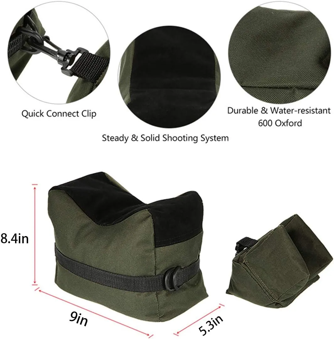 Tactical Shooting Gun Mat Outdoor Professional Waterproof Non-Slip Shooting Mat Firearm Shooting Bag Rifle Rest Bag Shooting with Front and Rear Support Sandbags