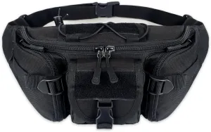 Tactical Waist PackPortable Fanny Pack Outdoor Hiking Travel Military Waist Bag,Sling BagChest Bag for Cycling Camping Hiking Hunting Fishing Shopping(Black)