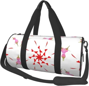 The Budding And Turning Flower# Round Large Capacity Foldable Duffel Bag For Women Men, Gym Tote, Sports Duffel.