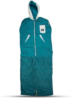 Thermotuff Wearable Sleeping Bag with Dual Hoodie, Zippered Arm Holes, Pockets & Adjustable Drawstring - Ideal for Camping, Cold Weather Hiking, and Stadium Sak Blanket