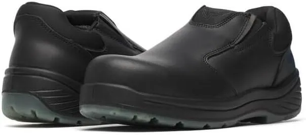 Thorogood Thoro-Flex Black Slip-On Safety Toe Work Shoes for Men and Women - Full-Grain Leather Upper with Cushioning Footbed and Slip-, Oil-, and Puncture-Resistant Outsole