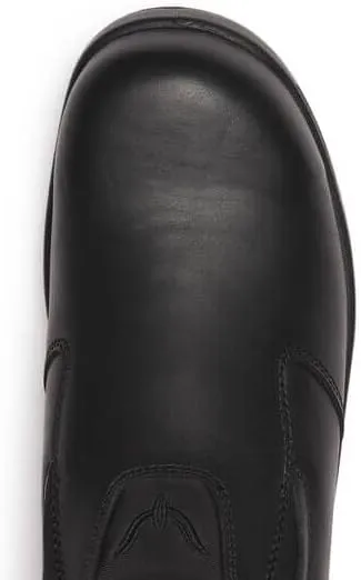 Thorogood Thoro-Flex Black Slip-On Safety Toe Work Shoes for Men and Women - Full-Grain Leather Upper with Cushioning Footbed and Slip-, Oil-, and Puncture-Resistant Outsole