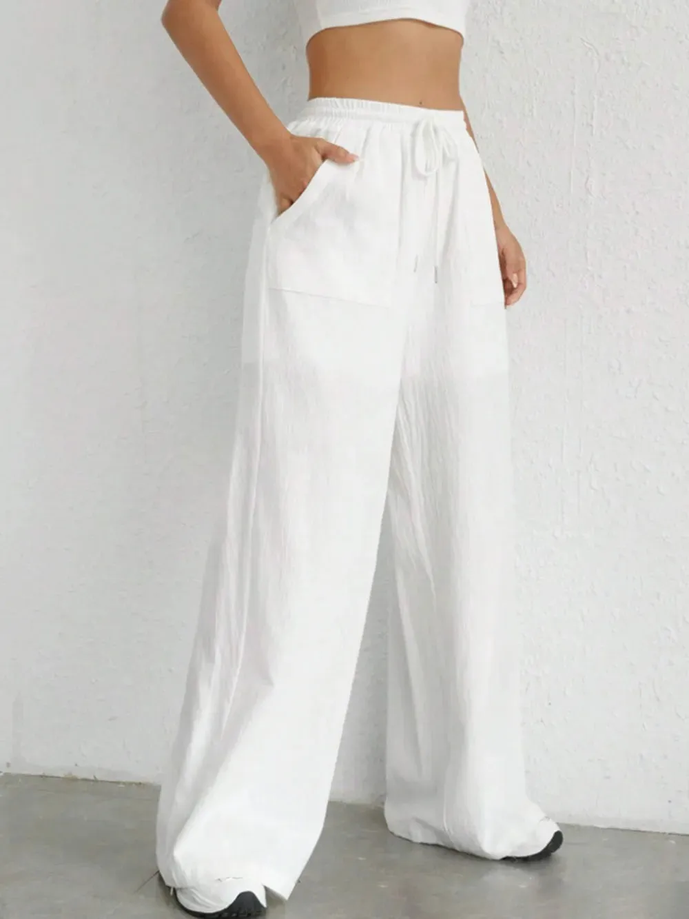 Timely delivery Pants Wide Leg Drawstring Cutting-edge software
