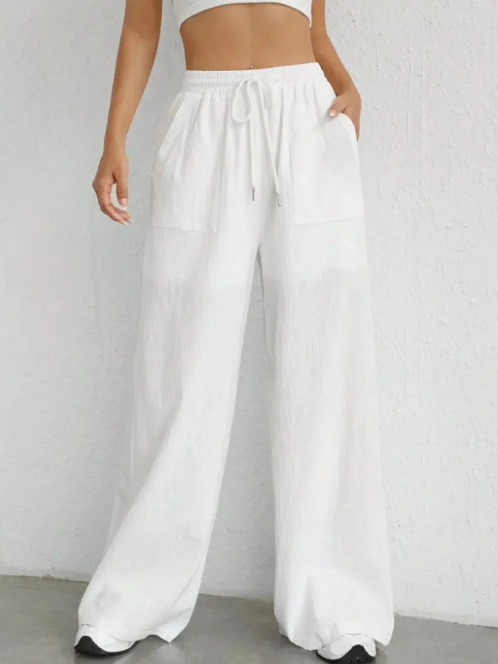 Timely delivery Pants Wide Leg Drawstring Cutting-edge software