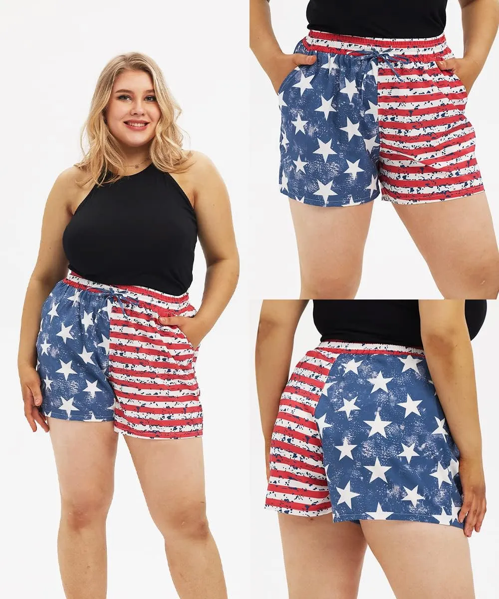 TIYOMI Plus Size Shorts for Women Drawstring Pants Elastic Waist Pocketed Summer Shorts XL-5XL