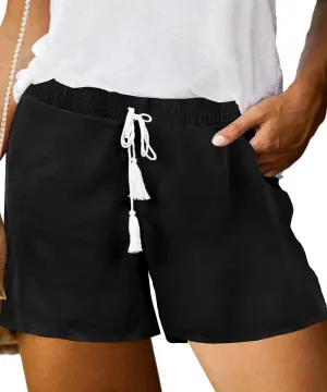 TIYOMI Plus Size Shorts for Women Drawstring Pants Elastic Waist Pocketed Summer Shorts XL-5XL