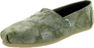 TOMS Womens Classic Slip-On Brass Metallic Synthetic Size 7 B(M) US