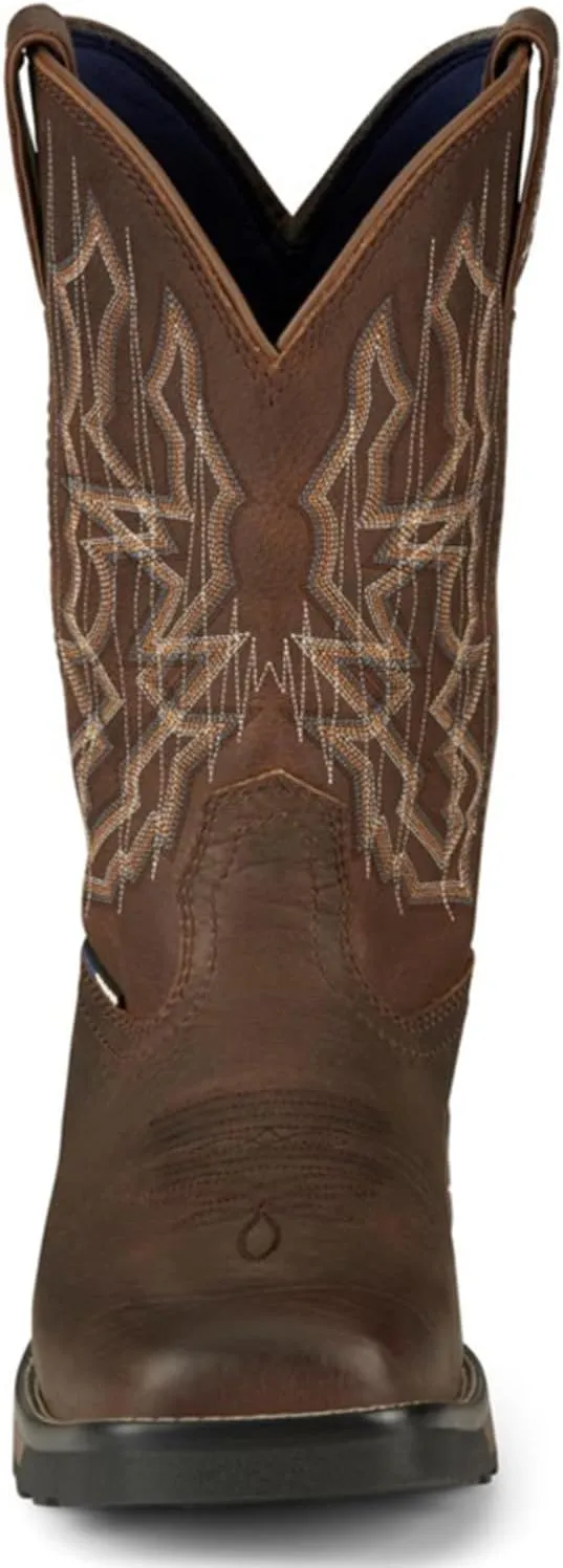 Tony Lama Men's Anchor Water Buffalo Pull-On Soft Western Work Boot Wide Square