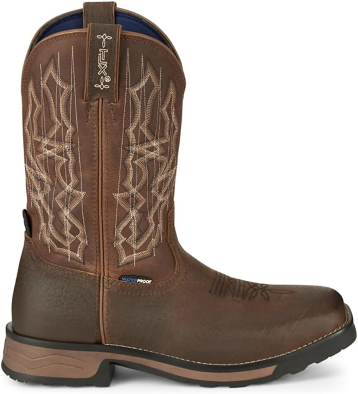 Tony Lama Men's Anchor Water Buffalo Pull-On Soft Western Work Boot Wide Square