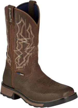 Tony Lama Men's Anchor Water Buffalo Pull-On Soft Western Work Boot Wide Square