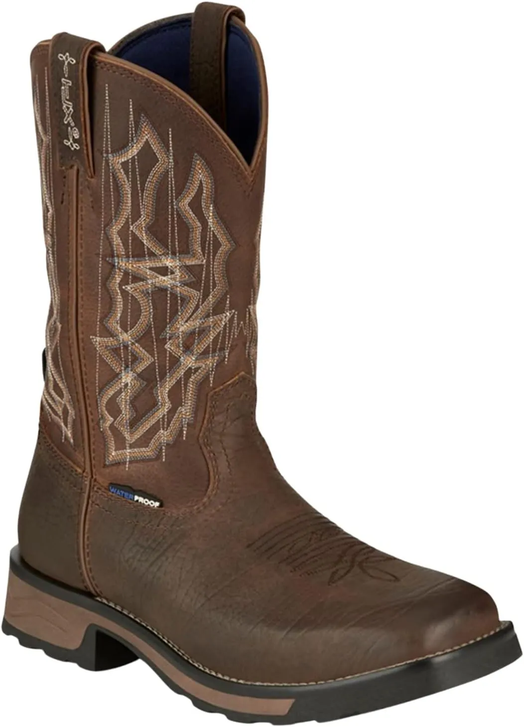 Tony Lama Men's Anchor Water Buffalo Pull-On Soft Western Work Boot Wide Square