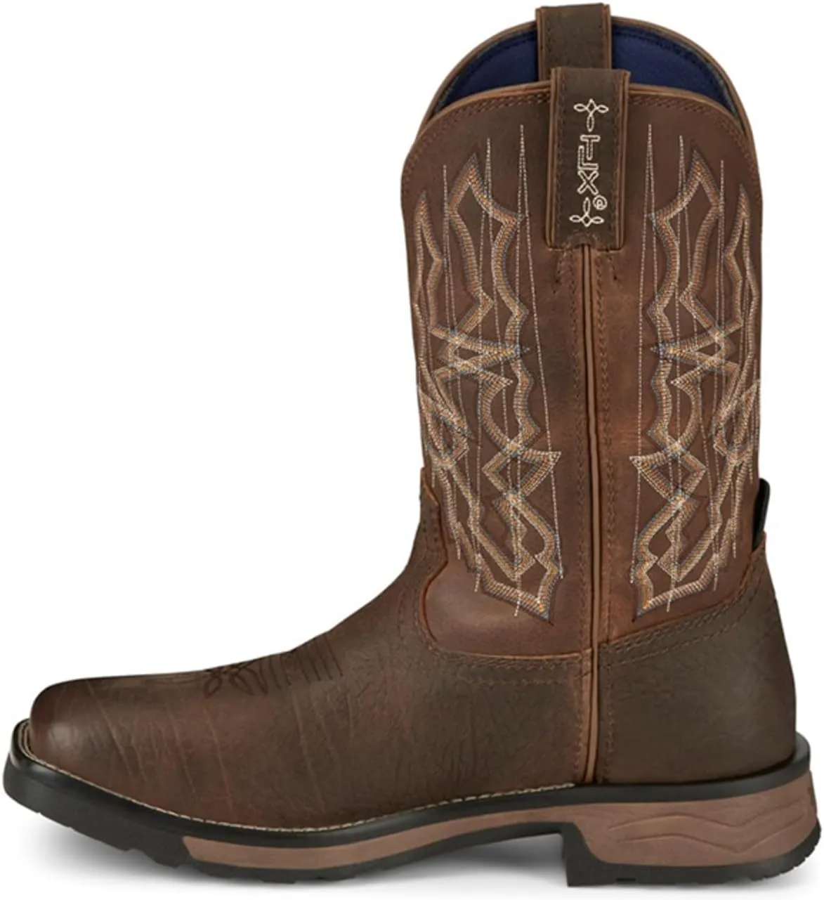 Tony Lama Men's Anchor Water Buffalo Pull-On Soft Western Work Boot Wide Square