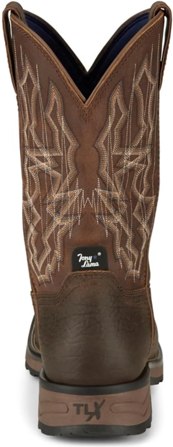 Tony Lama Men's Anchor Water Buffalo Pull-On Soft Western Work Boot Wide Square