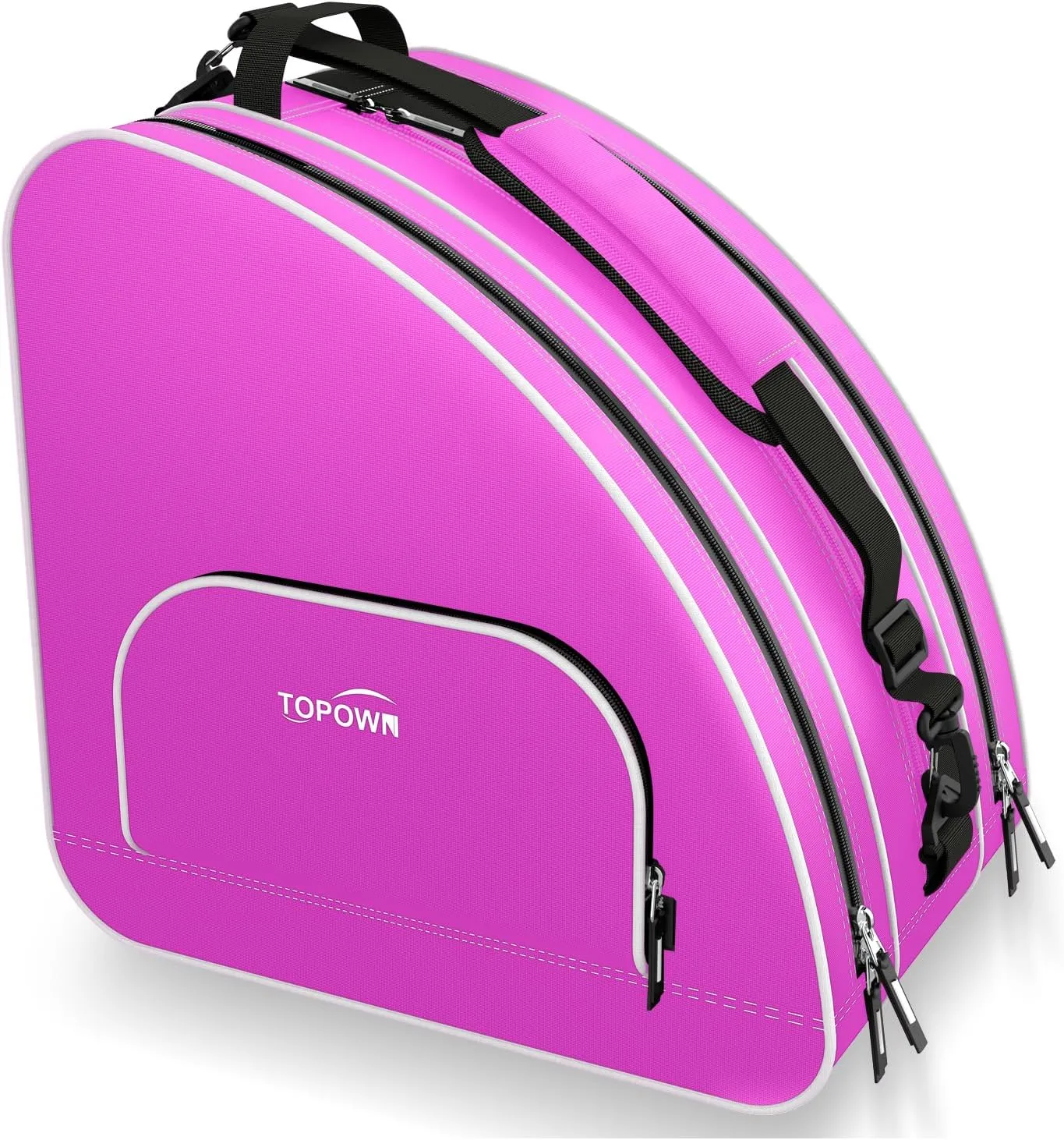TOPOWN Premium Ice Skate Bag - Roller Skates & Blades Bag for Men & Women - Black & Rose Red