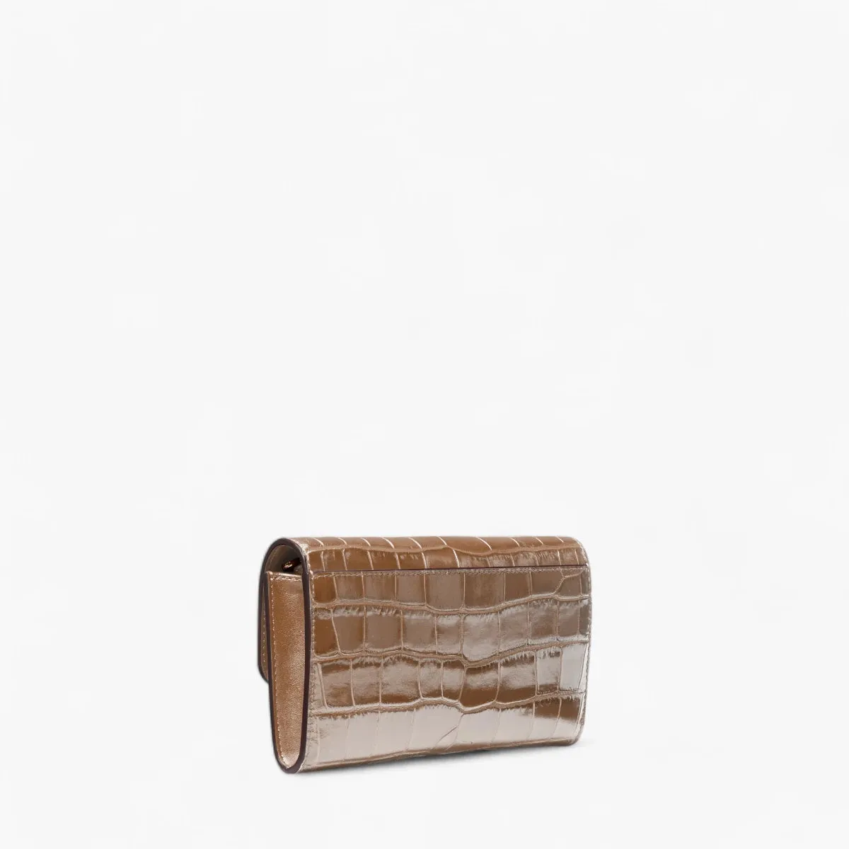 Tribeca Large Crocodile Embossed Leather Convertible Crossbody Bag