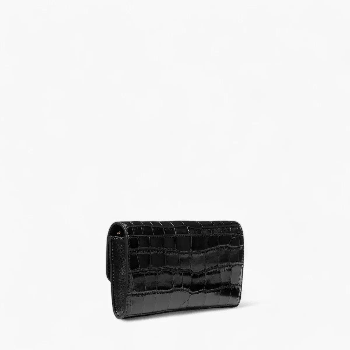 Tribeca Large Crocodile Embossed Leather Convertible Crossbody Bag
