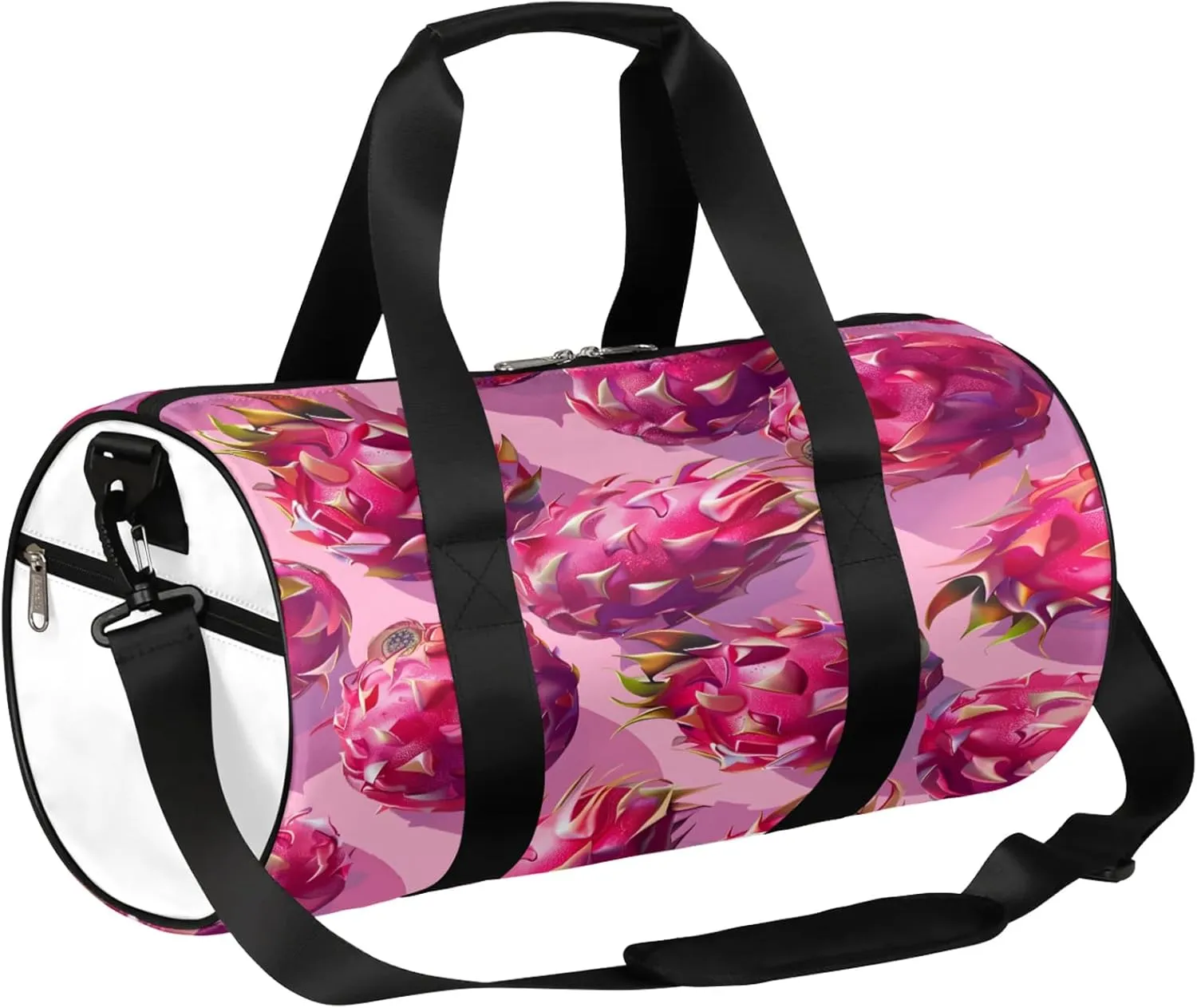 Tropical Fruits Dragon Fruit Sports Gym Bag for Men Women Lightweight Travel Duffle Bag with Shoulder Strap Waterproof Carry On Weekender Overnight Bag for Travel Sports Gym