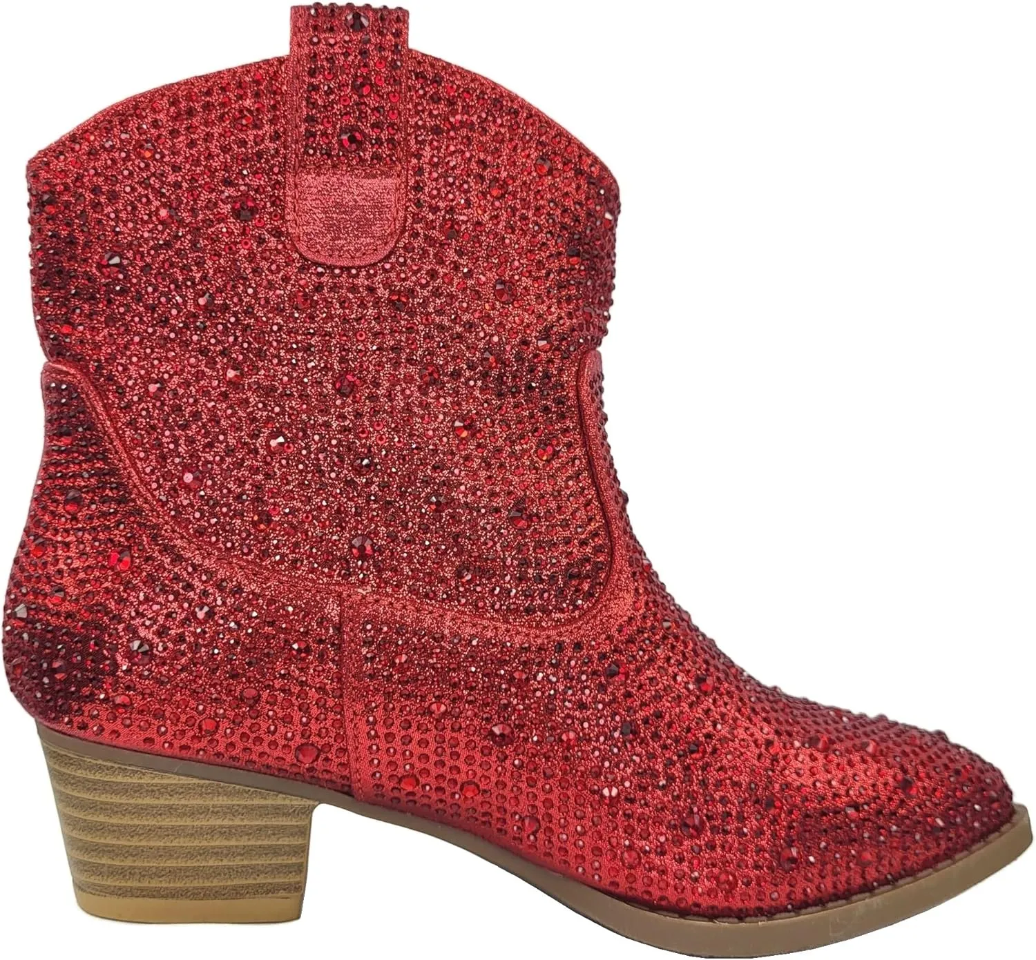 TruFox Girls Cowgirl Cowboy Rhinestone Boots Ankle Low Heel Dress Kids Booties