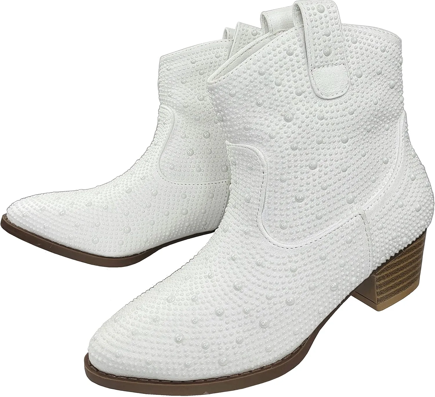 TruFox Girls Cowgirl Cowboy Rhinestone Boots Ankle Low Heel Dress Kids Booties