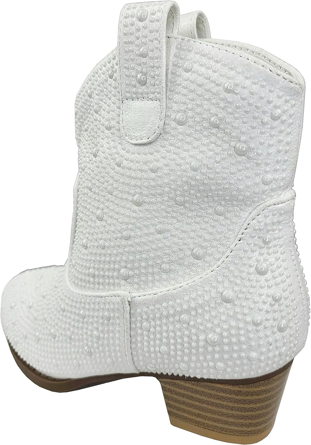 TruFox Girls Cowgirl Cowboy Rhinestone Boots Ankle Low Heel Dress Kids Booties