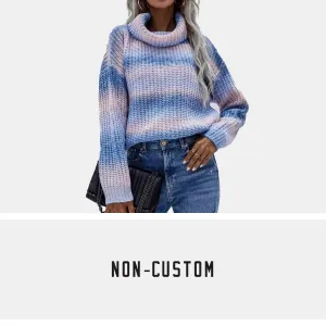 Turtleneck Faded Ombre Knit Sweater