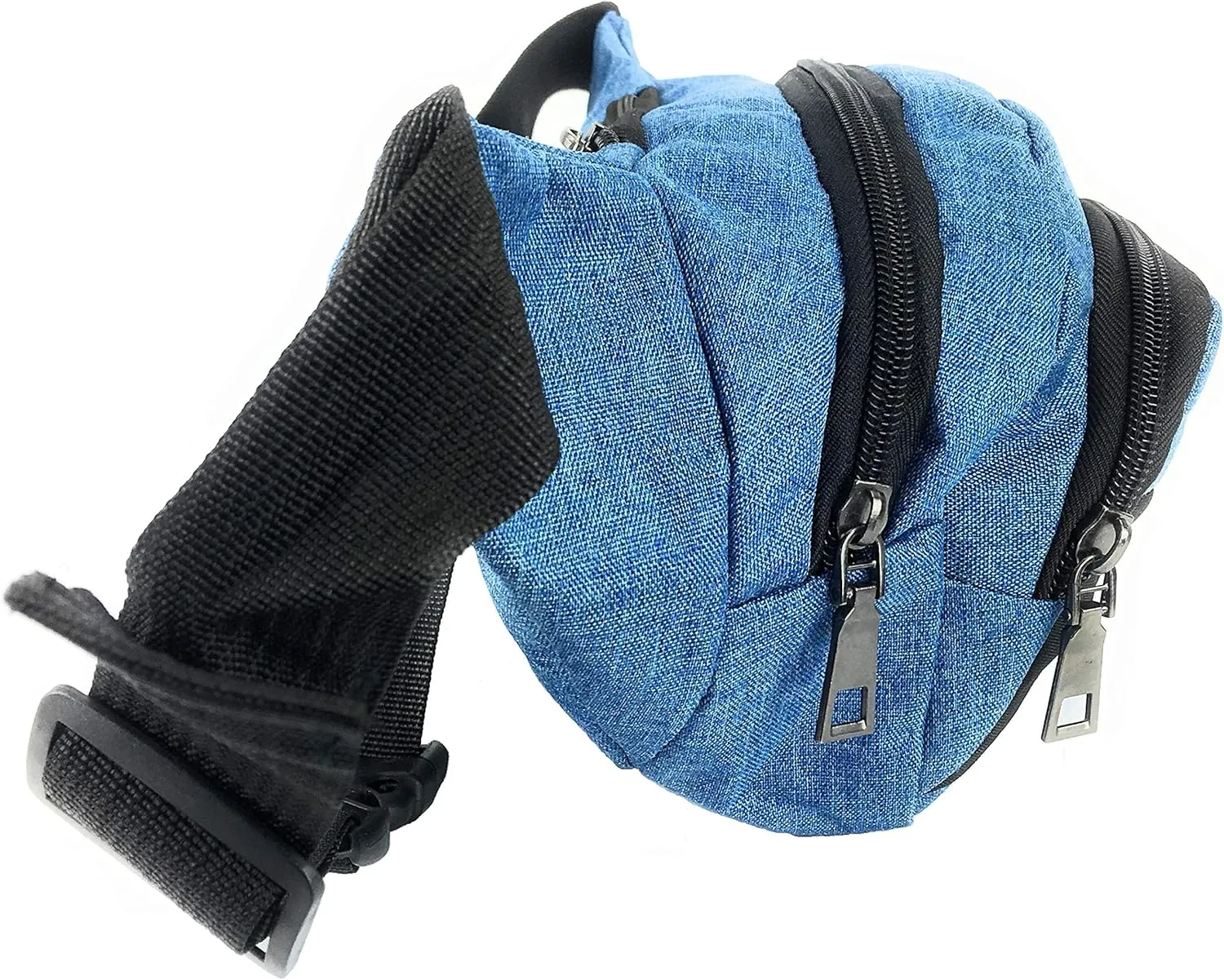 Unisex Adult 4-Pocket Modern Bum Bag Waist Fanny Pack (Blue)
