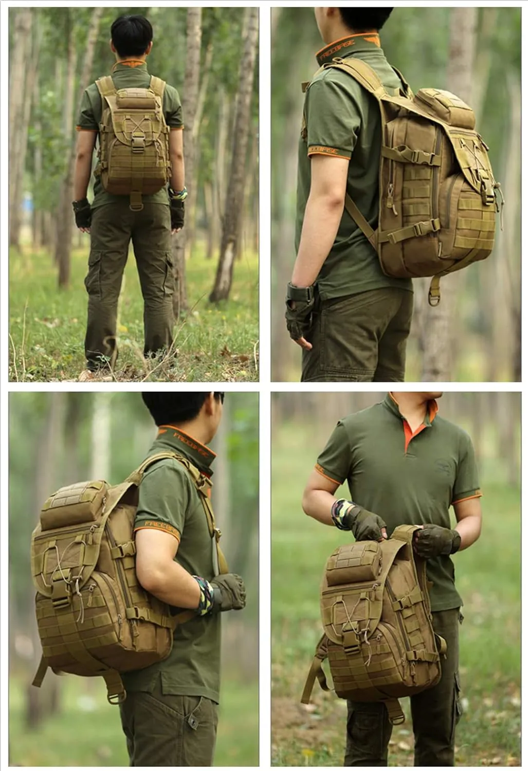 UNISTRENGH 40L Tactical Military Molle Backpack Water&Abrasion Resistant Trekking Bag for Outdoor Traveling Mountaineering Hunting (ACU Digtial)