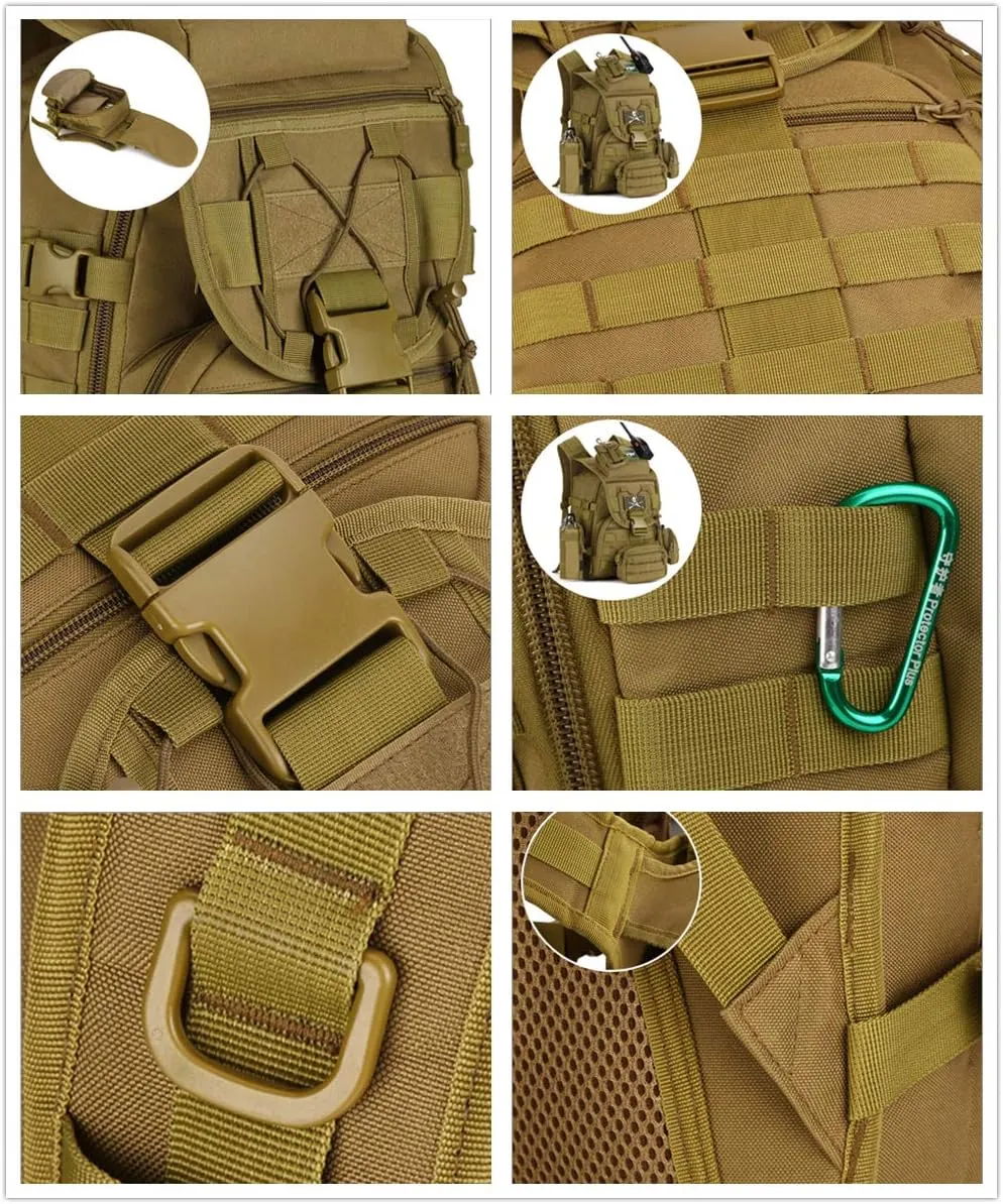 UNISTRENGH 40L Tactical Military Molle Backpack Water&Abrasion Resistant Trekking Bag for Outdoor Traveling Mountaineering Hunting (ACU Digtial)