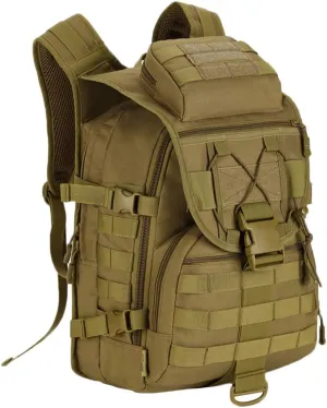 UNISTRENGH 40L Tactical Military Molle Backpack Water&Abrasion Resistant Trekking Bag for Outdoor Traveling Mountaineering Hunting (Brown)
