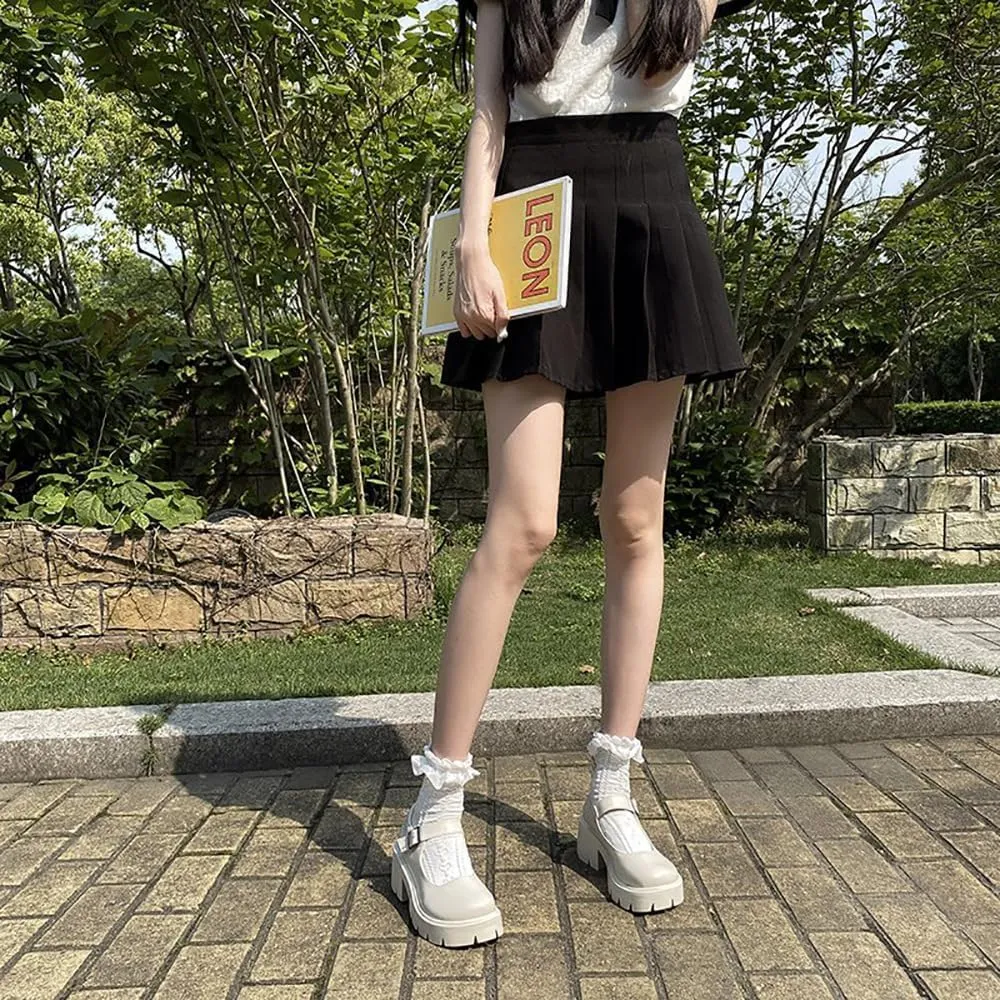 UOQAPRE Mary Jane Shoes for Women Gothic Shoes Womens Chunky Heel Oxford Dress Shoes School Uniform Pumps Shoes for Girl
